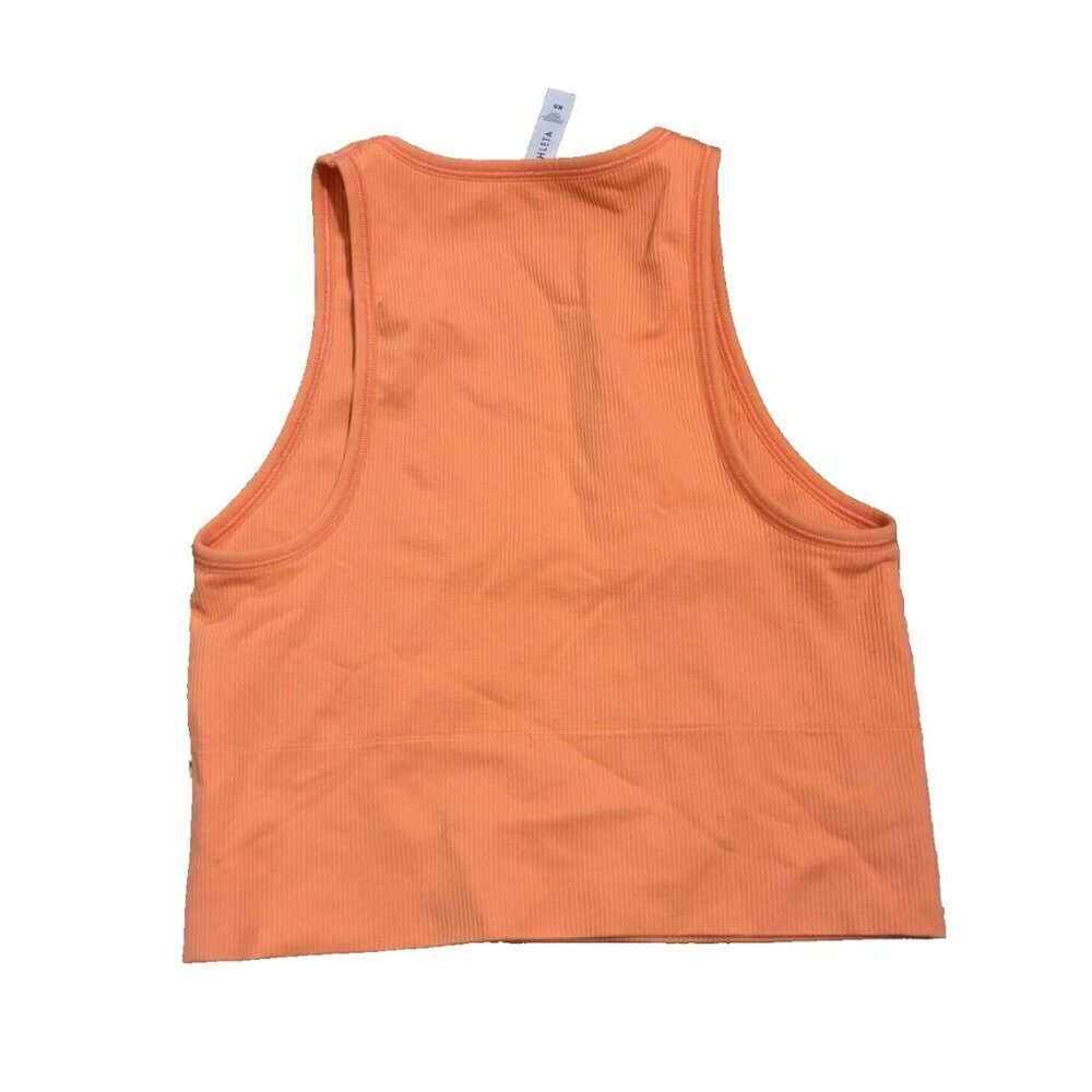 Athleta Aurora Seamless Crop Ribbed Tank Orange - Women's Size XS - Picture 3 of 5